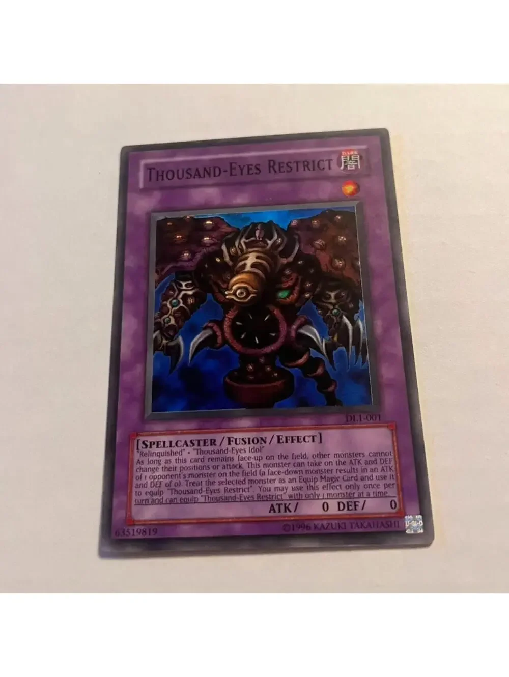 Authentic Thousand-Eyes Restrict DL1-001 - Super Rare Fusion - 0/0 DL1